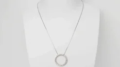 Collier pendentif cercle en or blanc et diamants
