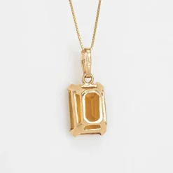 Collier pendentif citrine or jaune 15 carats