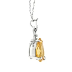 Collier pendentif Citrine Diamants