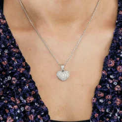Collier pendentif coeur or et diamants