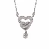 Collier Pendentif Coeurs entrelacés Diamants