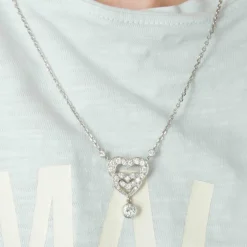 Collier Pendentif Coeurs entrelacés Diamants