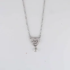 Collier Pendentif Coeurs entrelacés Diamants