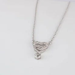 Collier Pendentif Coeurs entrelacés Diamants