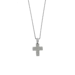 Collier Pendentif croix et diamants