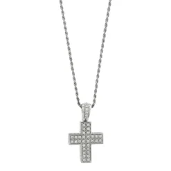 Collier Pendentif croix et diamants
