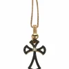 Collier pendentif croix Recarlo or rose