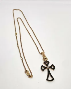 Collier pendentif croix Recarlo or rose