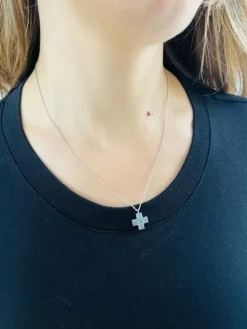 Collier Pendentif Croix Topaze