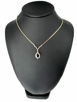 Collier pendentif diamants et saphirs certificat IGI