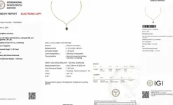 Collier pendentif diamants et saphirs certificat IGI