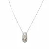 Collier pendentif dôme en or blanc et diamants