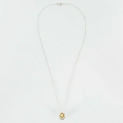 Collier pendentif en or blanc, diamants jaune, dit 