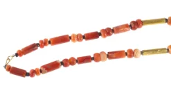 Collier pendentif en or, cornaline