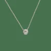Collier pendentif en or gris 18K avec diamant taille ancienne 0,80 ct I-VS – 40 cm