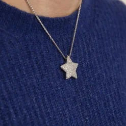 Collier Pendentif Etoile diamants