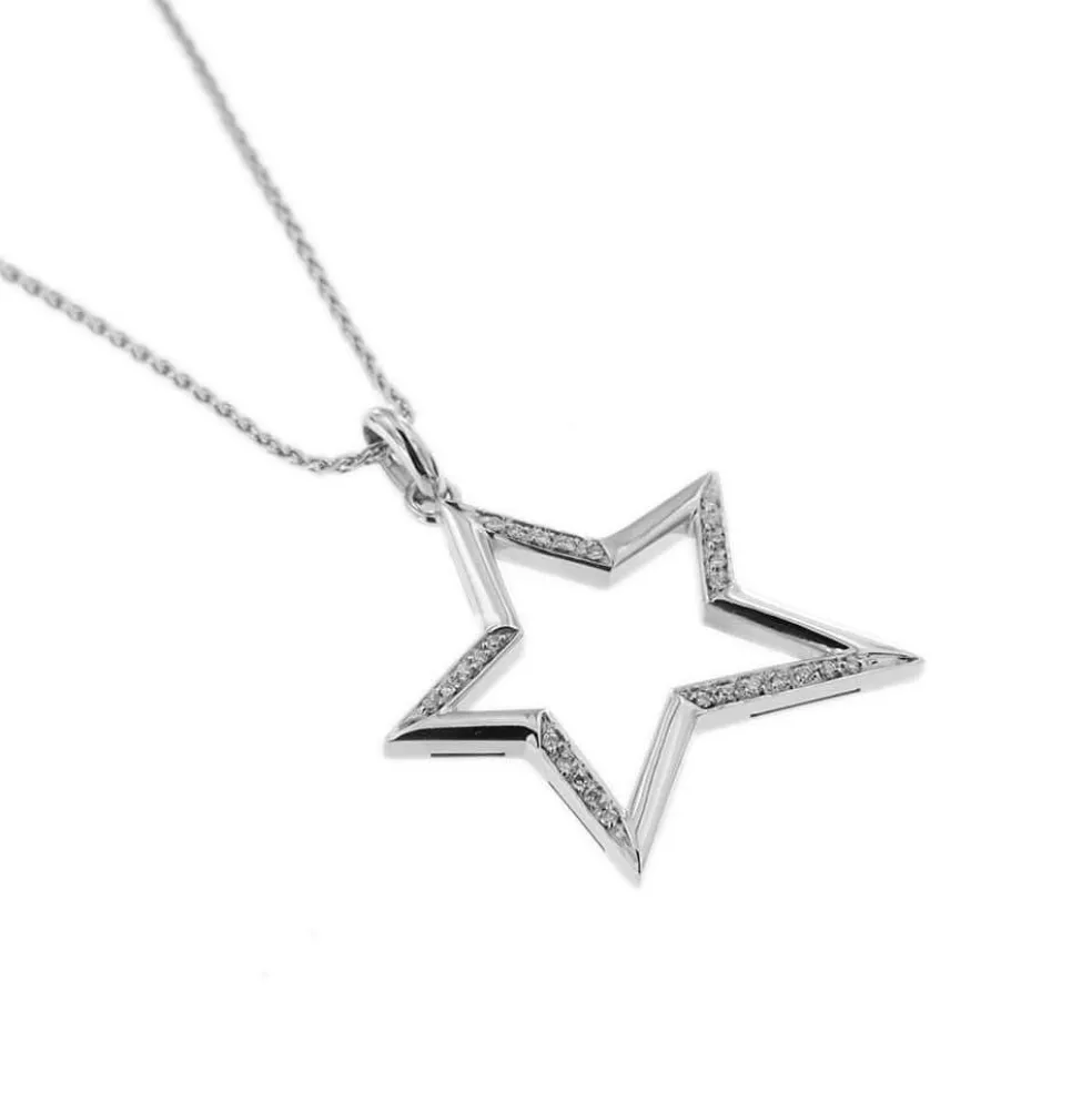 Collier pendentif Etoile diamants