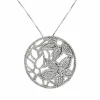Collier pendentif floral et diamants