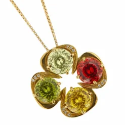 Collier pendentif multicolore