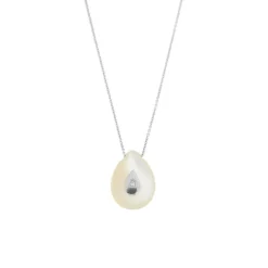 Collier pendentif nacre et diamant