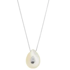Collier pendentif nacre et diamant
