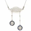 Collier pendentif négligé 1920 saphirs et diamants en platine