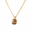 COLLIER PENDENTIF OR & QUARTZ FUME