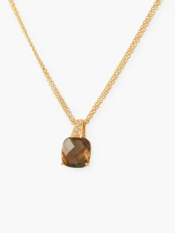 COLLIER PENDENTIF OR & QUARTZ FUME