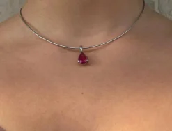COLLIER PENDENTIF OR & RUBIS