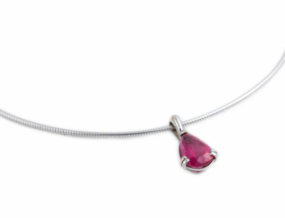 COLLIER PENDENTIF OR & RUBIS