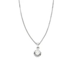 Collier Pendentif Or Blanc & Diamant