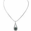Collier Pendentif Or blanc Saphir