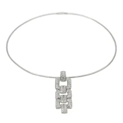 Collier Pendentif Or blanc Diamant