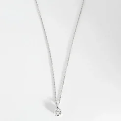 Collier pendentif or blanc et diamant