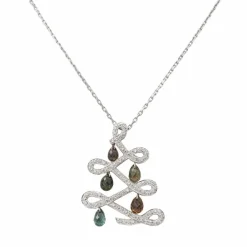 Collier Pendentif Or blanc Saphir
