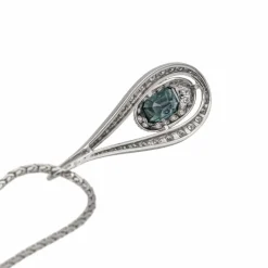 Collier Pendentif Or blanc Saphir