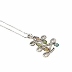 Collier Pendentif Or blanc Saphir
