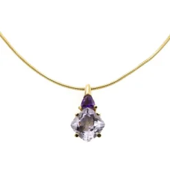 Collier Pendentif Or jaune Améthyste