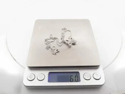 collier pendentif papillon 58 diamants 0.35ct or blanc 18k 6gr