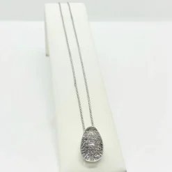 Collier Pendentif Pavage Diamants Or blanc