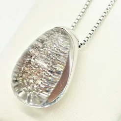 Collier Pendentif Pavage Diamants Or blanc