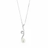 Collier pendentif perle diamants