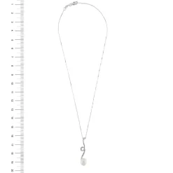 Collier pendentif perle diamants