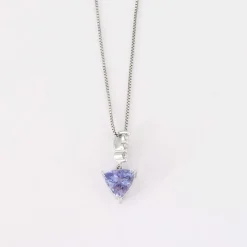 Collier Pendentif Tanzanite Diamants