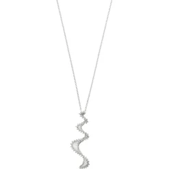 Collier pendentif Vague diamants