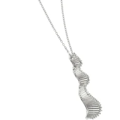 Collier pendentif Vague diamants