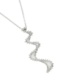 Collier pendentif Vague diamants