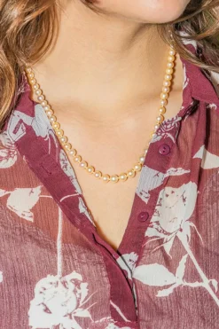 Collier Perle Or blanc Perle, Diamant