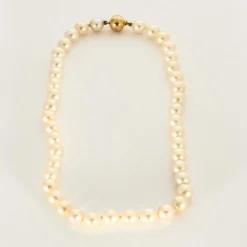 Collier Perles Akoya or jaune