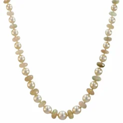 Collier perles de culture et perles d'opales facetté